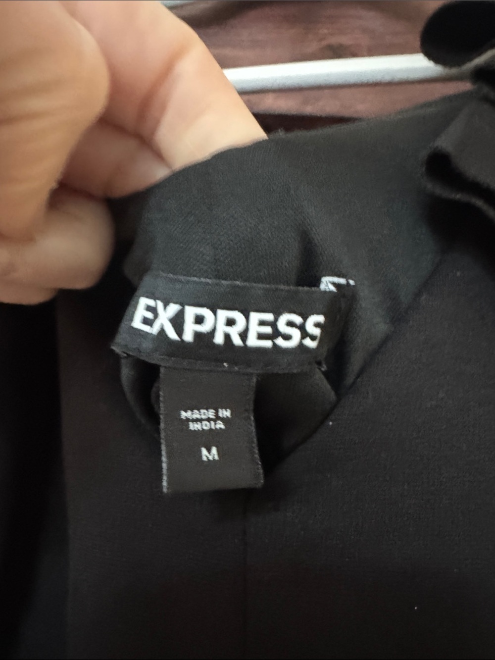 Express Black Ruffle-Shoulder Mini Dress - Picture 3 of 5